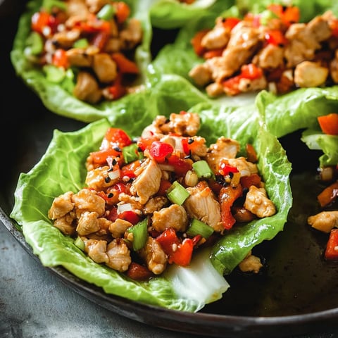 lettuce cups with chicken and veggies