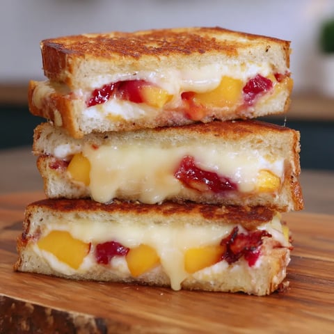 Honey Peach White Cheddar Grilled Cheese Sandwich